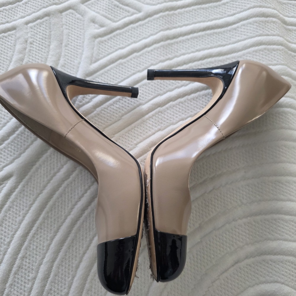 LK Bennett Women's Black and Cream Heels - Picture 4 of 8